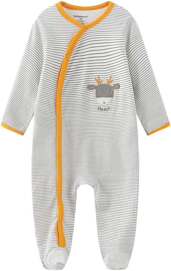 Kiddiezoom Baby Footed Cotton One-Piece Romper Jumpsuit Pajamas