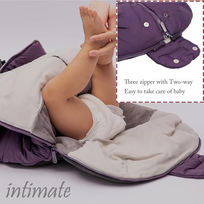 Stroller Footmuff - Universal Winter Thicken Bunting Sleeping Bag, Water Repellent Cover, Shearing Blanket, Fits All Pushchair/Pram/Car Seats with Warm Hand Gloves/Warmmuffs