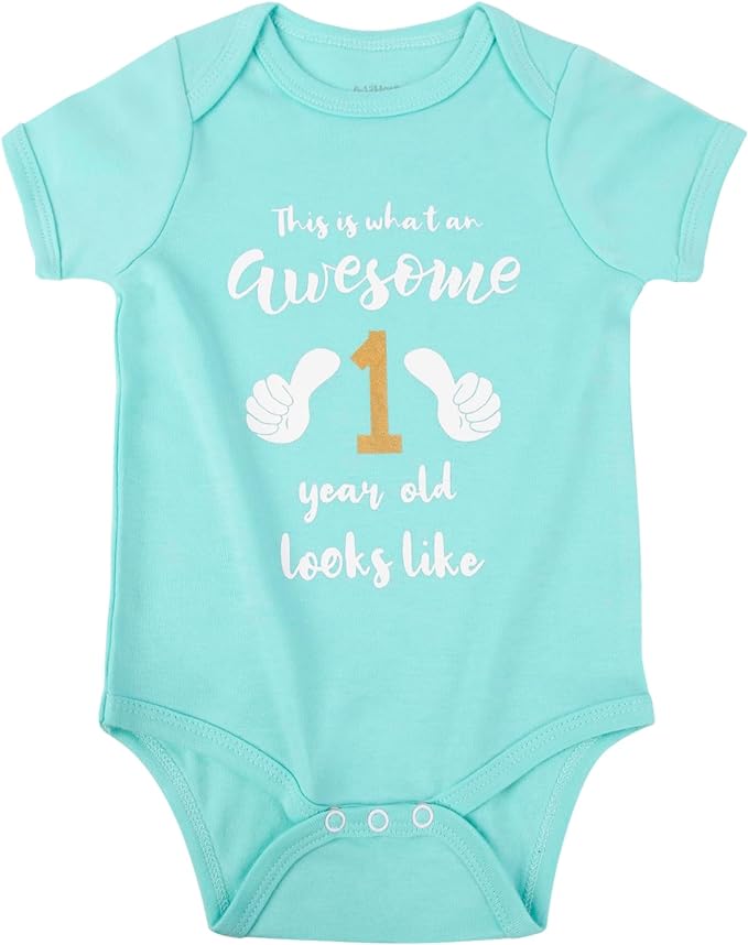 Cnins Funny Baby Bodysuit & Daddy Matching Cotton Outfit for Wild One 1st Birthday, Unisex Newborn Infant Clothes 0-24M