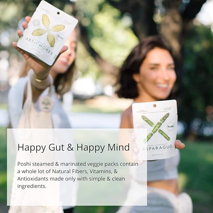 Poshi Olives + Veggies | Whole Pitted Olives 4 Flavor Variety | Poshi 4 Flavor Variety | Vegan, Kosher, Gluten Free + Keto Friendly Healthy Snacks (24 Pack)