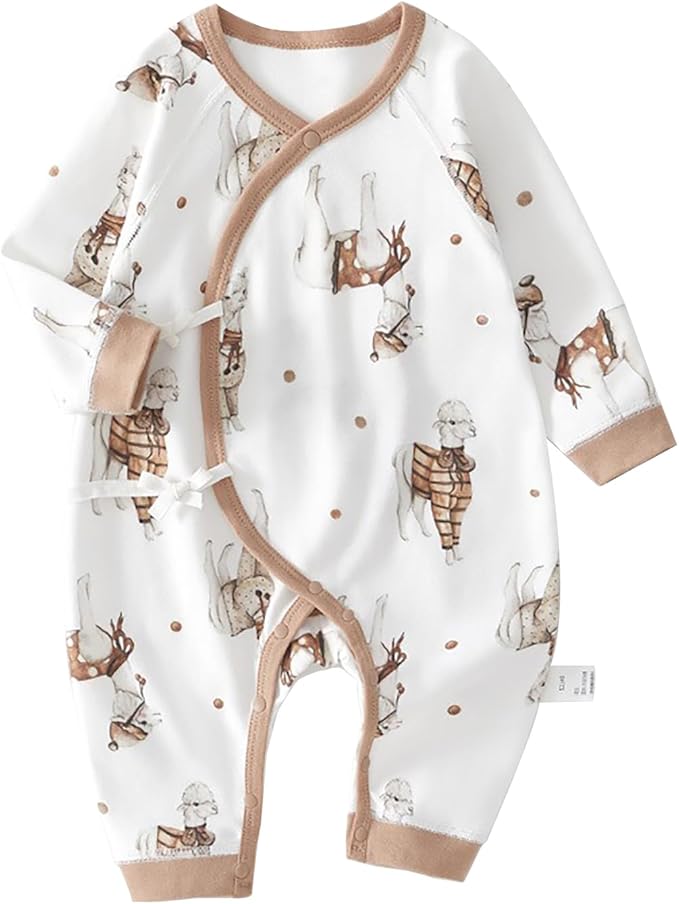 100% Organic Cotton Soft 0-6 Months 2-Piece Unisex Footless Newborn Baby Sleepers Pajamas Romper Boys Girls