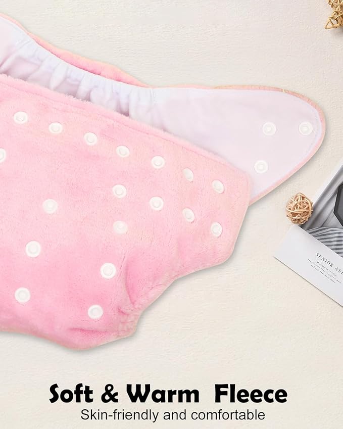 ALVABABY 6 Pack Baby Cloth Diapers Warm for Autumn and Winter with 6pcs 4-Layers Rayon from Bamboo Inserts,Cloth Diaper Covers Adjustable Washable Reusable for Baby Girls and Boys 6BMR02