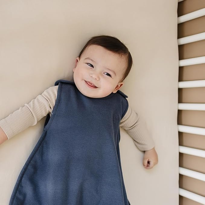 Woolino 4 Season Sleep Sack - Ultimate Merino Wool Sleeping Bag - Two-Way Zipper Adjustable Universal Size Sleep Sack for Baby (2-24 Months) - Indigo