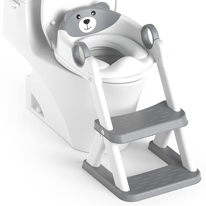 Potty Training Seat, Upgrade Toddler Toilet Seat for Kids Boys Girls, 2 in 1 Potty Training Toilet, Splash Guard Anti-Slip Pad Step Stool
