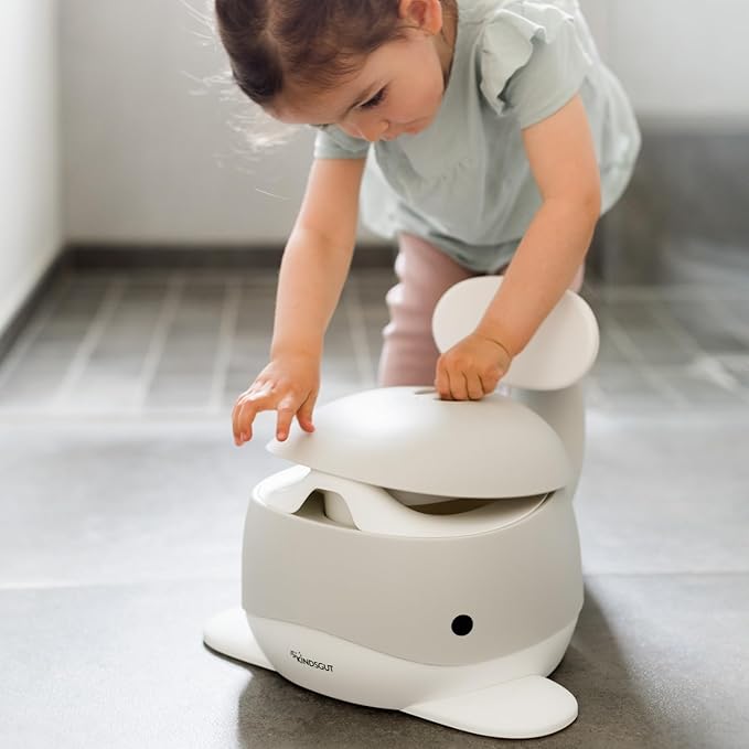 Kindsgut Potty Training Toilet in Whale Design, Designed in Germany, Potty Training in a Beautiful Design, Light Grey