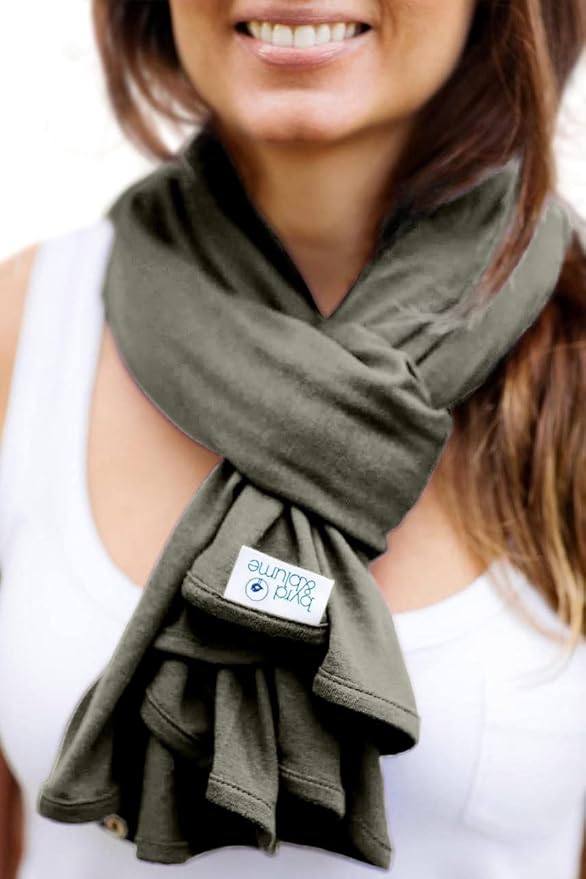 Byrd & Blume Maternity Nursing Cover Breathable Lightweight Breastfeeding Cover Wrap Shawl Scarf Poncho Full 360 (Olive, One size)