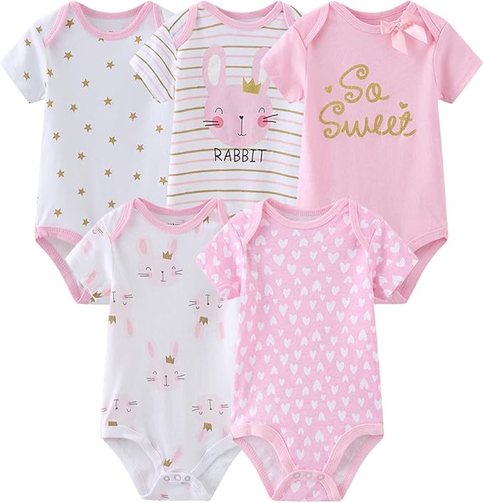 Newborn Layette Gift Set Bodysuits Pants for Baby Girl and Boy 24 Piece 100% Cotton Essentials and Accessories