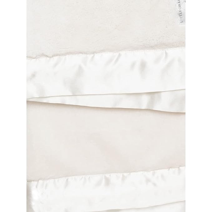 Little Giraffe Posh Mink Baby Blanket - Double-Sided Ultra Soft Plush Fabric, for New Moms, Newborn Must-Have for Girls & Boys, Cozy & Cuddly Comfort Blanket, 29" x 35", Cream