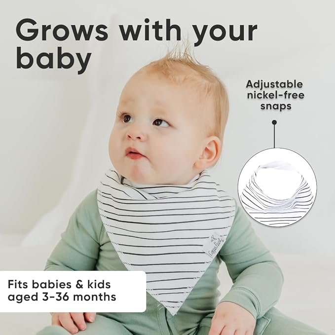 Copper Pearl 4 Pack Soft Cotton Baby Bibs for Drooling and Teething, Absorbent Drool Bibs for Baby Girl and Boy, Adjustable to Fit Newborns to Toddlers, Tons of Styles (Alta Set)