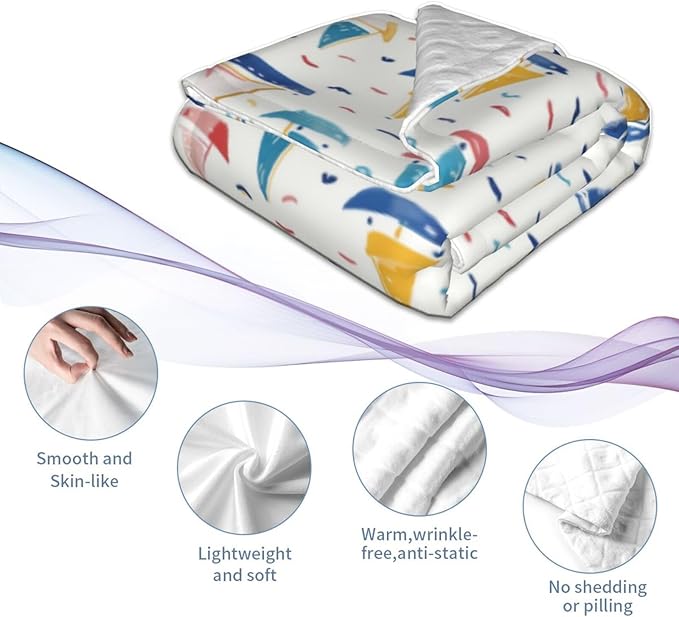 Baby Blanket Boats Childish for Boy Girl Newborn 30x40 Inch Toddler Infant Nursery Throw Blankets Double Layer Comfy Soft Plush Stroller Crib Quilt