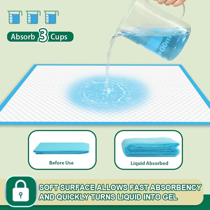 IMMCUTE Puppy Pee Pads 22"x23" | Dog Pee Training Pads Super Absorbent & Leak-Proof | Disposable Pet Piddle and Potty Pads for Puppies | Dogs | Doggie| Cats | Rabbits (Regular, Count, 14)