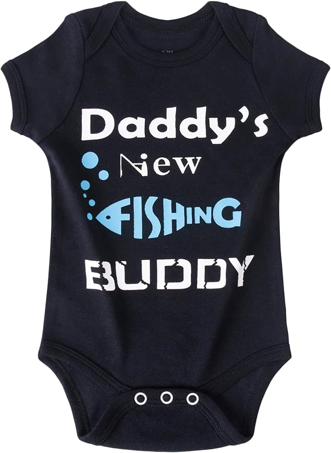 Cnins Funny Baby Bodysuit & Daddy Matching Cotton Outfit for Wild One 1st Birthday, Unisex Newborn Infant Clothes 0-24M