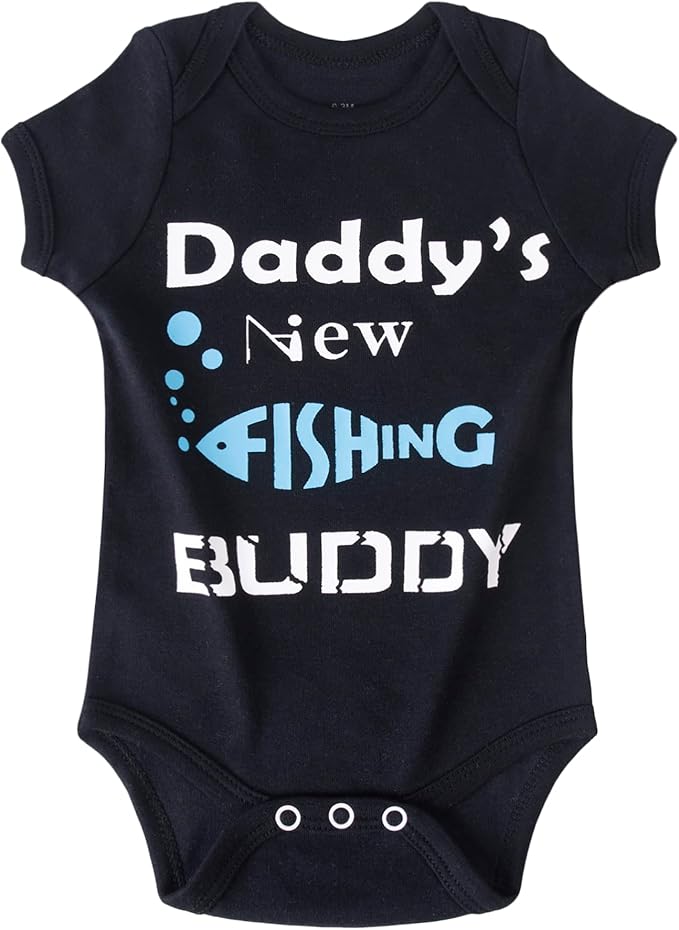 Cnins Funny Baby Bodysuit & Daddy Matching Cotton Outfit for Wild One 1st Birthday, Unisex Newborn Infant Clothes 0-24M