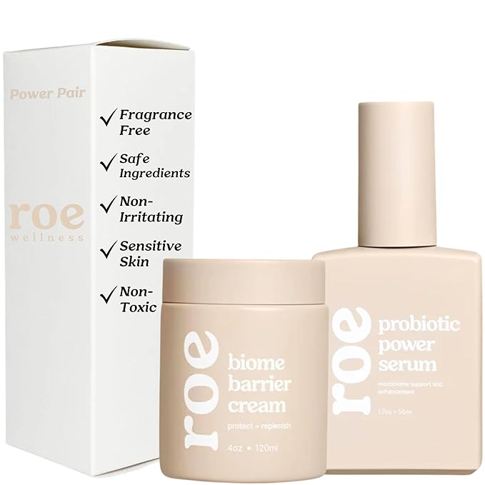Roe Wellness Baby Cream & Baby Serum Power Pair Biome Barrier | For All Skin & Ages | Hydrating Body, Face, Dry Irritated Skin Toddlers, Newborns Skincare (Power Pair)