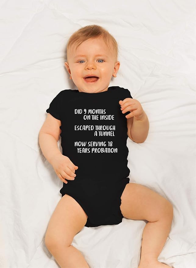 CBTwear Did 9 Month, Escaped Through a Tunnel, Serving 18 Years Baby Bodysuit Unisex Comfy Humor