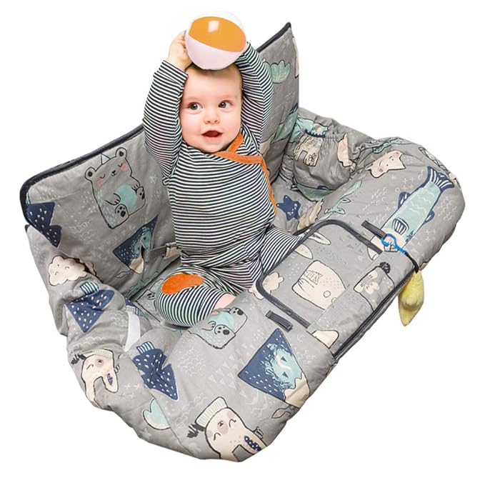 Shopping Cart Cover for Baby Cotton High Chair Cover, Machine Washable for Infant, Toddler, Boy or Girl (Cute)