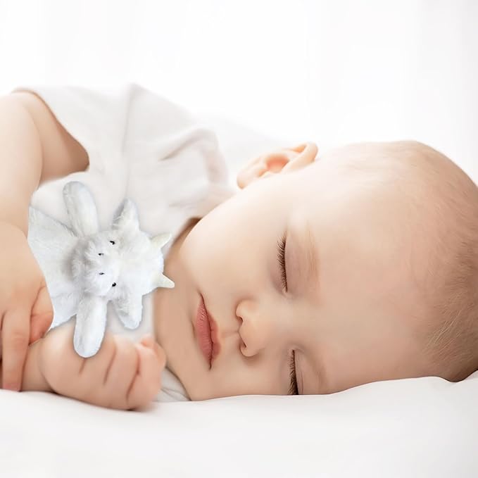 Baby White Dragon Soft Stuffed Animal Security Blanket, Plush Dinosaur Character Lovey Blanket, Baby Shower/Nursery Gift, Newborn Infant Toddler Snuggle Blankie for Girls Boys, 14 Inches