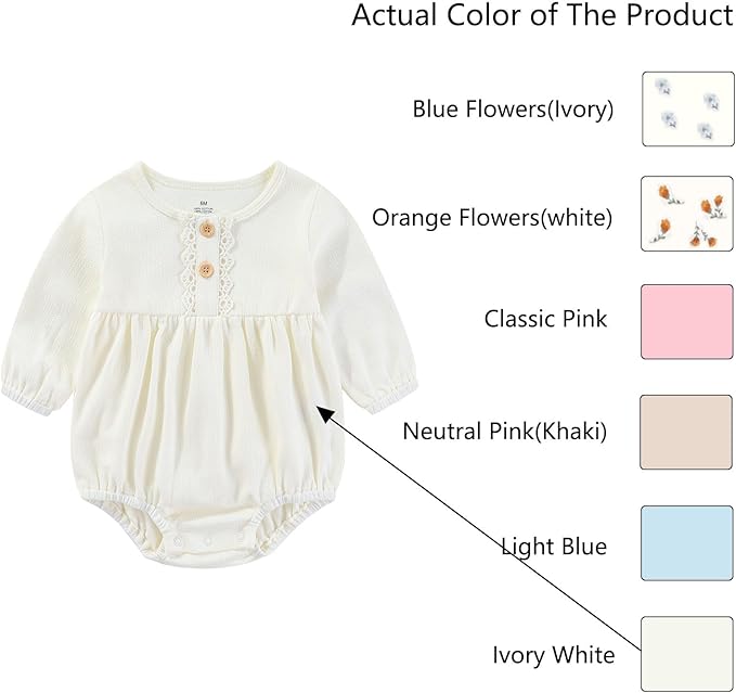 Baby Girl Clothes Cotton Bubble Romper Floral Bodysuits Infant Outfit Set