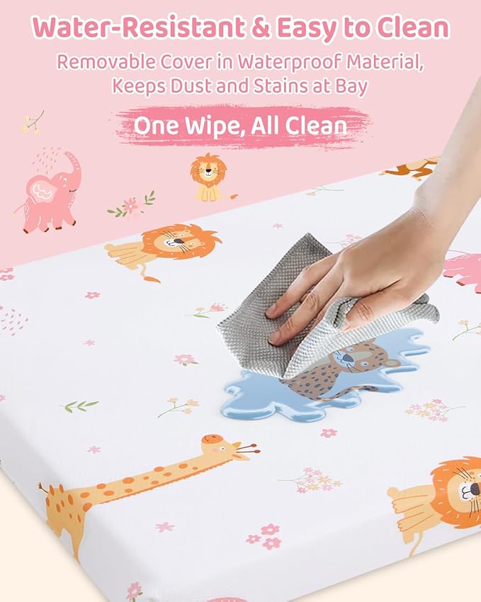 Pack and Play Mattress - 38" x 26" Soft Mini Pad Breathable Portable Mattres Waterproof & Washable Perfectly fits Pack n Play