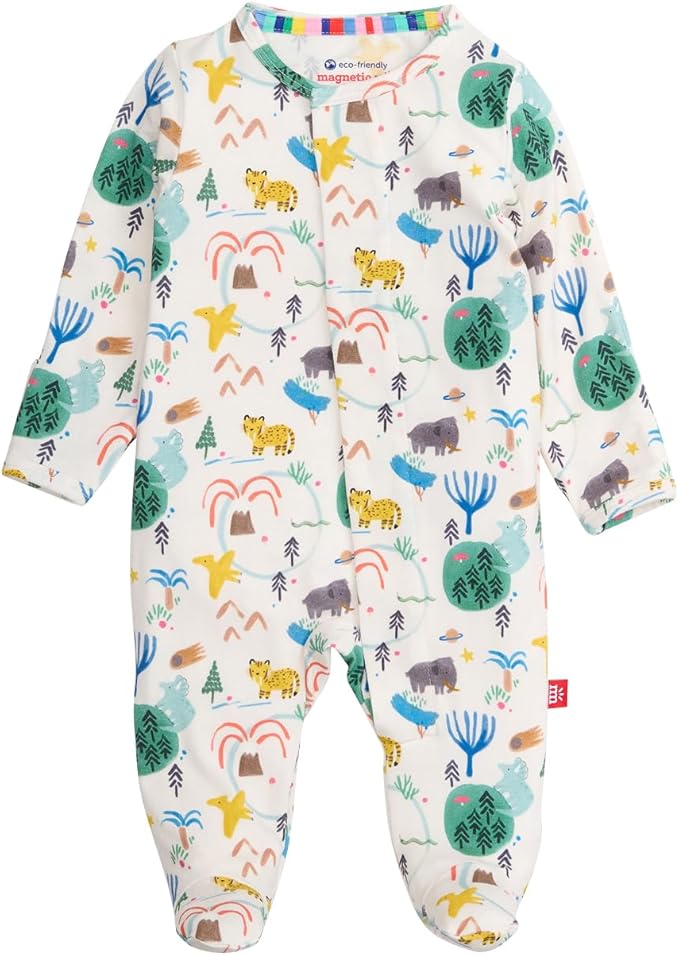 Magnetic Me Boys Modal Magnetic Baby Footie Pajamas | Silky Soft Modal Fabric | Baby Sleepers Available in Sizes PRE - 24M