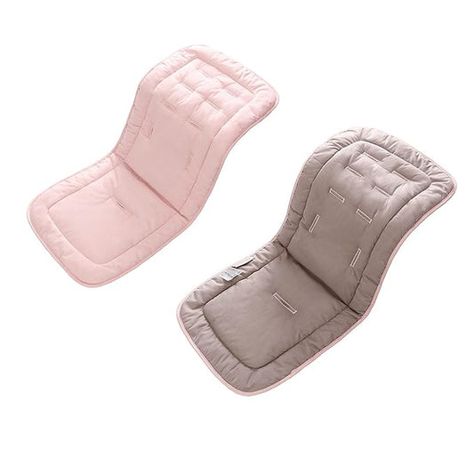 Baby Stroller Cushion, Infant Car Seat Insert-Universal Breathable and Soft Newborn Stroller Mat-100% Cotton Cover Toddler Seat Pad Liner for Stroller, 34x78cm,1 Pack（Grey+Pink）