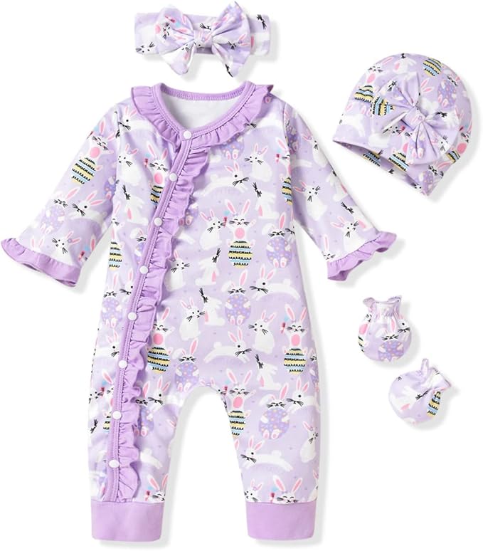 Aalizzwell Baby Girls Romper Outfit Fall Winter Clothes with Accessories