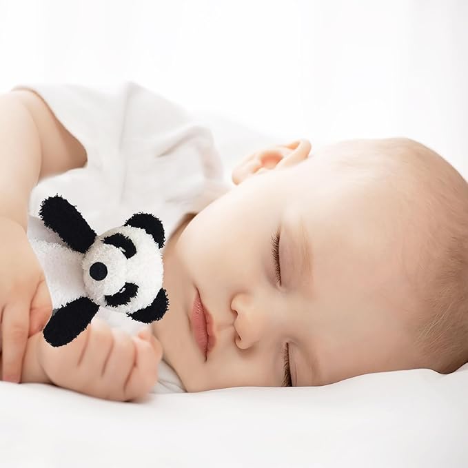 Baby White Panda Soft Stuffed Animal Security Blanket, Plush Panda Character Lovey Blanket, Baby Shower/Nursery Gift, Newborn Infant Toddler Snuggle Blankie for Boys Girls, 14 Inches