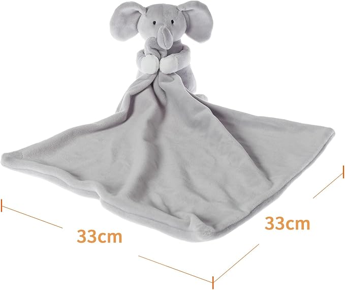 Apricot Lamb Stuffed Animals Security Blanket Gray Elephant Infant Nursery Character Blanket Luxury Snuggler Plush(Gray Elephant, 13 Inches)