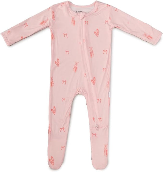 Bamboo Little Soft Baby Footie Pajamas, Baby Clothes, Newborn Sleepers, 95% Viscose and 5% Spandex, 0-24 Months