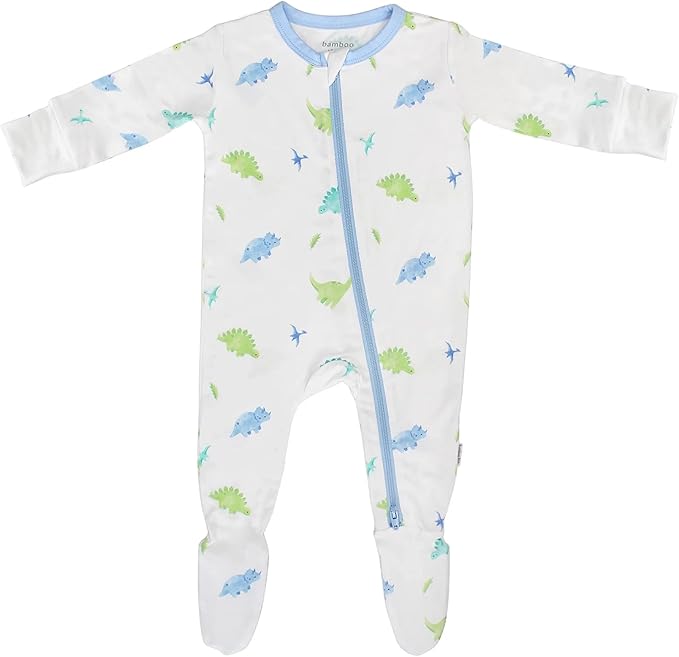 Bamboo Little Soft Baby Footie Pajamas, Baby Clothes, Newborn Sleepers, 95% Viscose and 5% Spandex, 0-24 Months