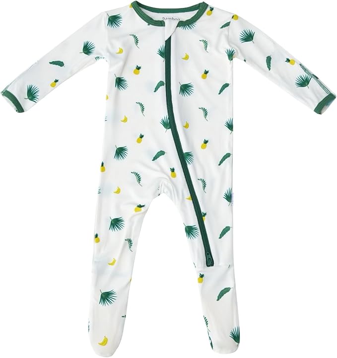 Bamboo Little Soft Baby Footie Pajamas, Baby Clothes, Newborn Sleepers, 95% Viscose and 5% Spandex, 0-24 Months