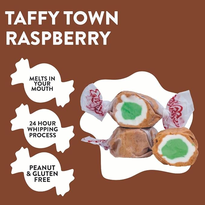 Taffy Town Saltwater Taffy- Apple Pie | Gourmet Taffy| Nougat-Style Candy| Soft & Delicious| Sumer Snack Treats| Party Good Candies| 2.5lbs