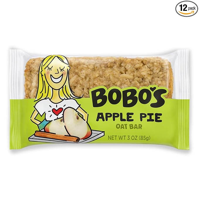 Bobo's Oat Bars, Apple Pie, 3 oz Bar (12 Pack), Gluten Free Whole Grain Snack and Breakfast Bar