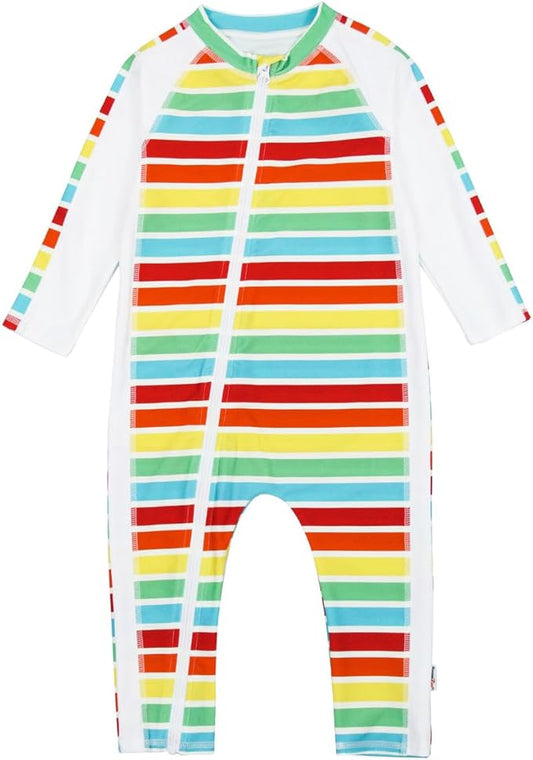 SwimZip Boys' Long-Sleeve UPF 50+ Swimsuit for Baby, Toddler, & Little Boys