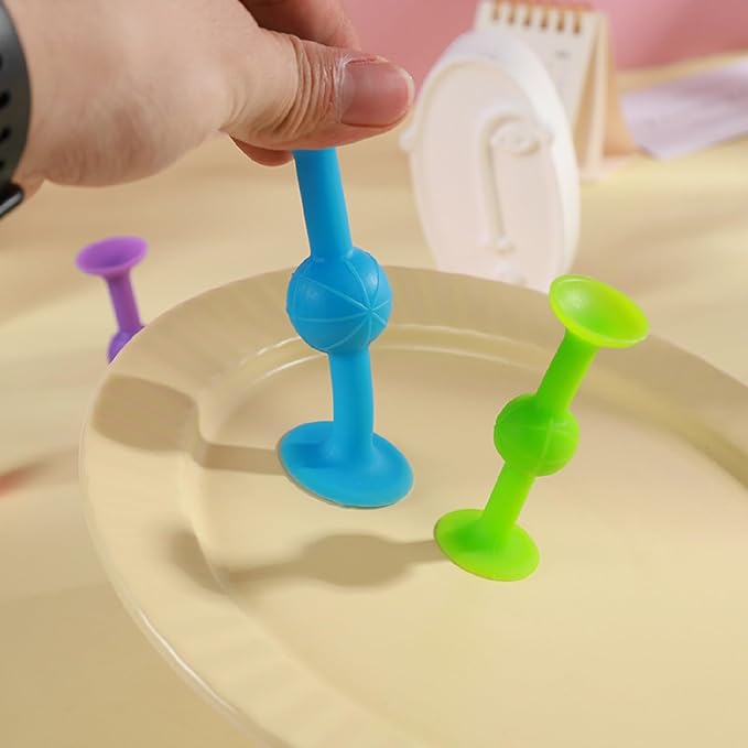 Suction Bath Toys for Baby, 12 Piece Starter Set Suction Cup Toys Preschool Sensory Fidget Toys for Toddlers 1-3 4-8 | No Hole Bath Toy | BPA Free Bath Toys (Large Size)