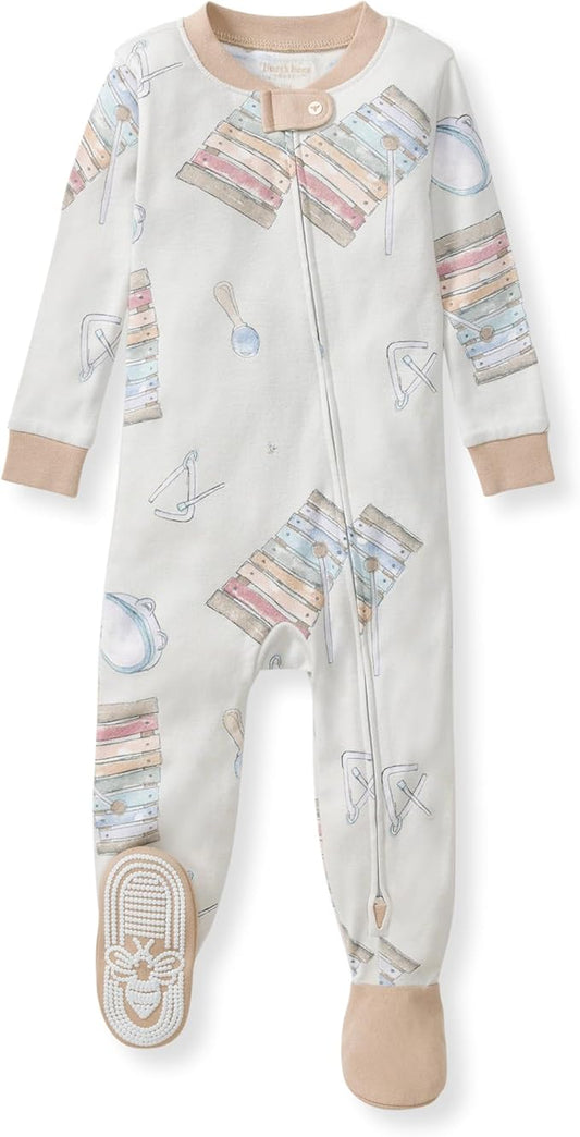 Burt's Bees Baby baby-boys Boys Sleeper Pjs, 100% Organic Cotton, One-piece Footie, Zip Up Jumpsuit, Snug Fit Pajamas