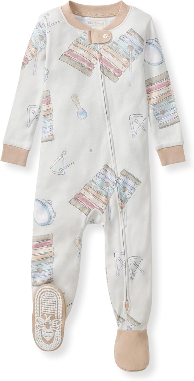 Burt's Bees Baby baby-boys Boys Sleeper Pjs, 100% Organic Cotton, One-piece Footie, Zip Up Jumpsuit, Snug Fit Pajamas