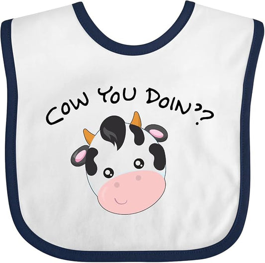 inktastic Cow You Doin' Cute Cow Baby Bib