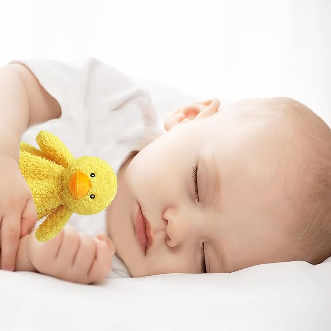 Baby Yellow Duck Soft Stuffed Animal Security Blanket, Plush Duck Character Lovey Blanket, Baby Shower/Nursery Gift, Newborn Infant Toddler Snuggle Blankie for Child, 14 Inches