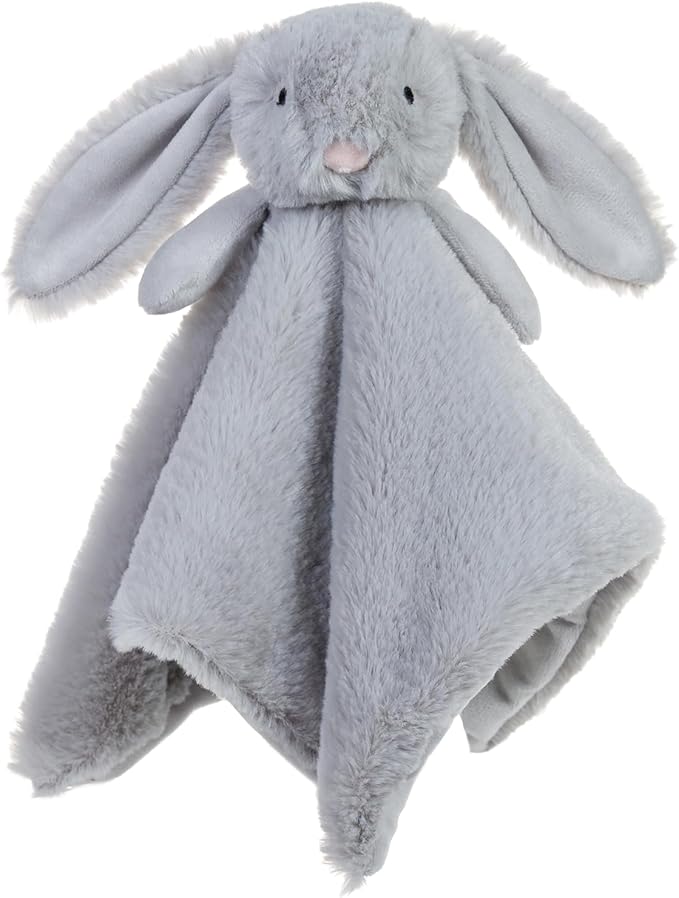 Apricot Lamb Stuffed Animals Gray Bunny Rabbit Security Blanket Infant Nursery Character Blanket Luxury Snuggler Plush Baby Lovey(Grey Bunny)