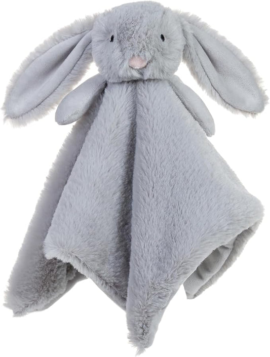 Apricot Lamb Stuffed Animals Gray Bunny Rabbit Security Blanket Infant Nursery Character Blanket Luxury Snuggler Plush Baby Lovey(Grey Bunny)
