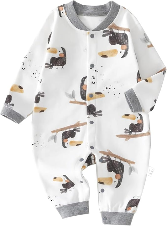 100% Organic Cotton Soft 3-24 Months Unisex Footless Newborn Baby Sleepers Pajamas Romper Boys Girls Long Sleeve