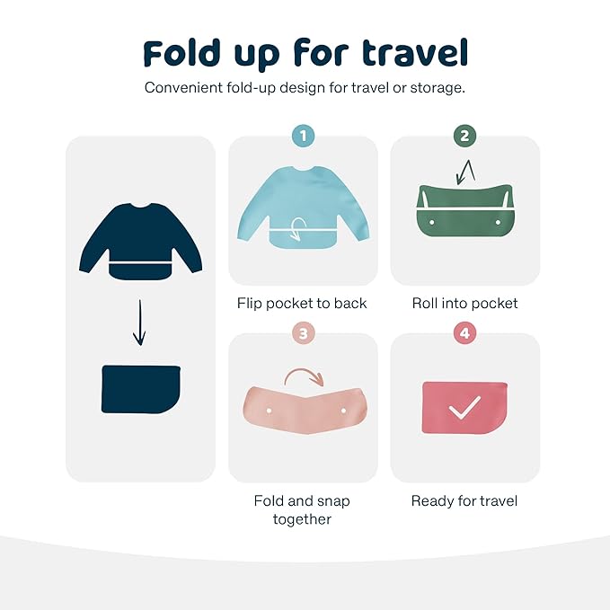 Tiny Twinkle Mess Proof Baby Bibs, 2pk Waterproof Smock Baby Bibs for Eating, Machine Washable Long Sleeve Bibs, Baby Led Weaning, Toddler Bibs, BLW Supplies (Sand Cinnamon, Large 2-4 Years)