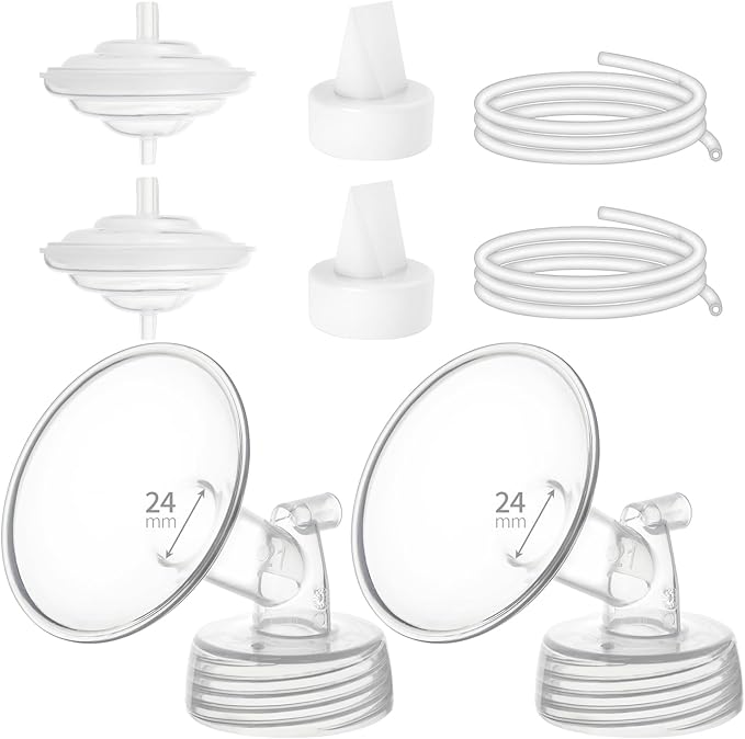 Breastpump Parts Compatible with Spectra S1 S2 9 Plus Motif Luna Ameda MYA Cimilre 24mm Flange Valve Tube Backflow Protector Replacement Kit for Spectra Accessories/Parts