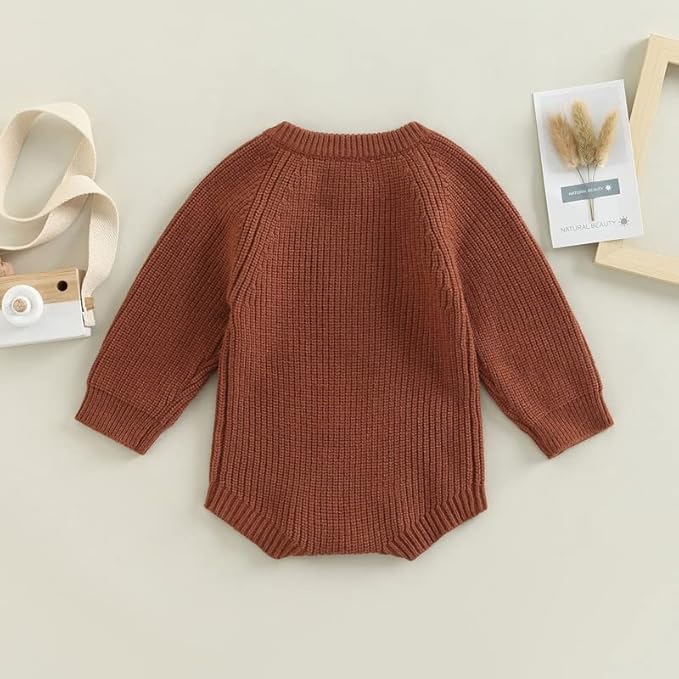 FYBITBO Baby Girl Boy Sweater Knit Oversized Pullover Sweatshirt Romper Onesie Warm Fall Winter Clothes Outfit Newborn