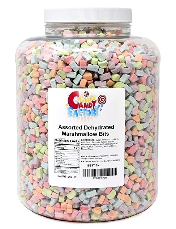 Sarah's Candy Factory Assorted Dehydrated Marshmallow Bits in Jar, 2.5 Lbs (updated)