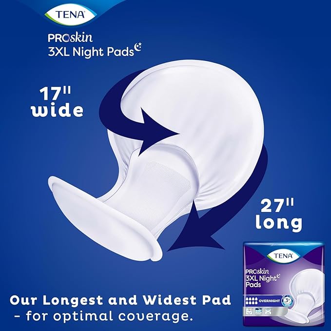 TENA ProSkin Incontinence Pads 3XL Overnight For Men & Women 48 Count