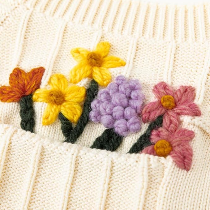 Simplee kids Baby Girls Sunflower Knit Rompers Knit Clothes for Newborn Baby Girls