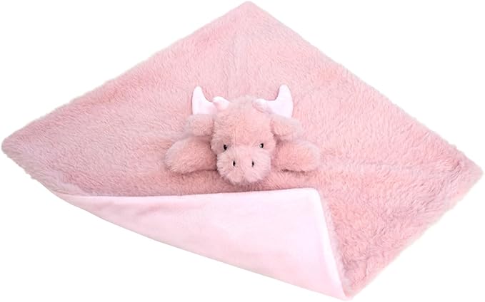 Baby Pink Dragon Soft Stuffed Animal Security Blanket, Plush Dinosaur Character Lovey Blanket, Baby Shower/Nursery Gift, Newborn Infant Toddler Snuggle Blankie for Girls Boys, 14 Inches