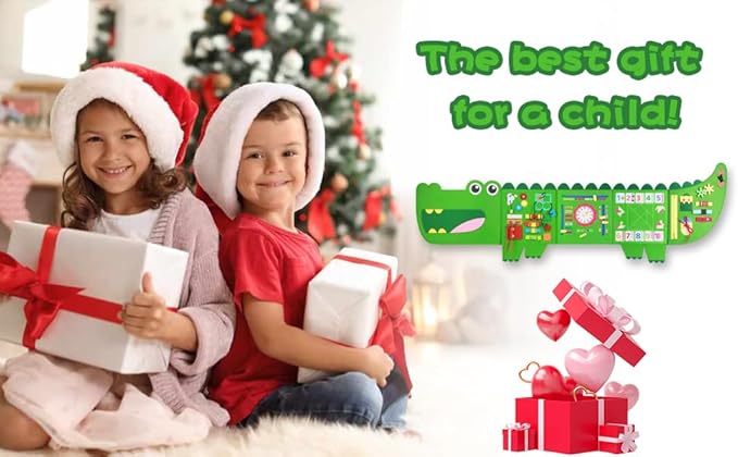 Crocodile Montessori Busy Board Toddler Busy Board, Foldable Montessoris Toys for 3+ Years Old, Activities Sensory Toys for Toddler Wall Panel